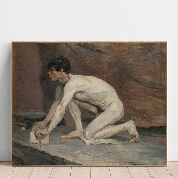 Reproduktion af maleriet Le polisseur de marbre - Henri de Toulouse-Lautrec