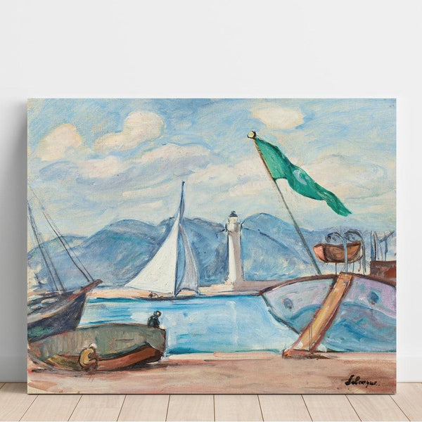 Reproduktion af maleriet Le port de Saint-Tropez - Henri Lebasque
