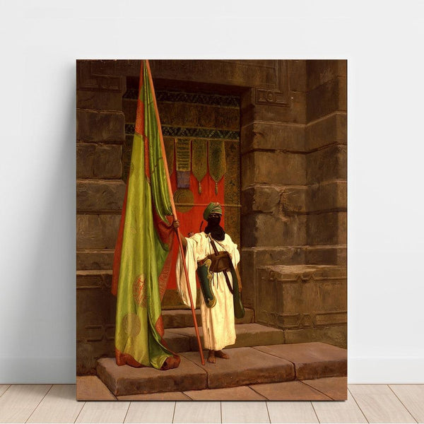 Reproduktion af maleriet Den stående bærer, der udfolder det hellige flag - Jean-Léon Gérôme