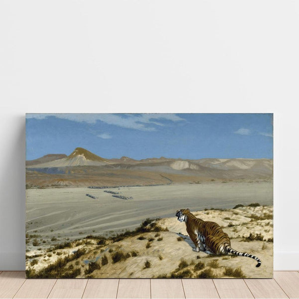 Reproduktion af maleriet "Le tigre à l'affût" - Jean-Léon Gérôme