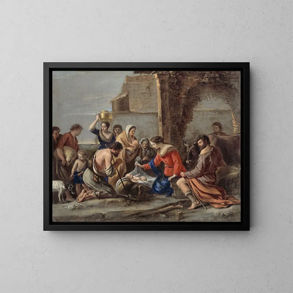 L'Adoration des bergers - Famille Le Nain — indrammet kunstværk på væggen