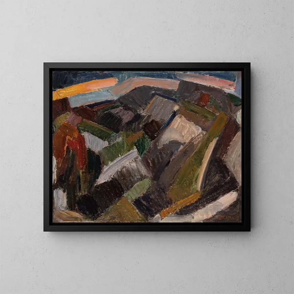 Landskab - Leo Gestel — indrammet kunstværk på væggen