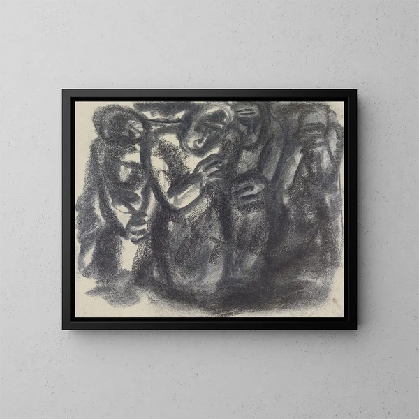 Esquisse d'un groupe de personnes - Leo Gestel — indrammet kunstværk på væggen