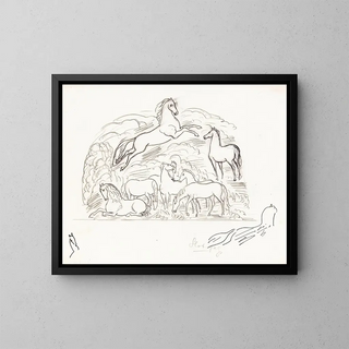 Leo Gestel - Schetsblad met paarden.webp