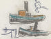 Studieblad med skibe - Leo Gestel — visning af kunstværket