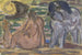 to nøgne figurer og en hest ved havet - Leo Gestel — visning af kunstværket