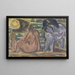 to nøgne figurer og en hest ved havet - Leo Gestel — indrammet kunstværk på væggen