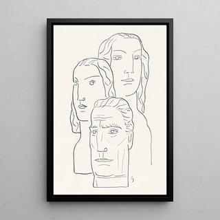 Leo Gestel - Twee vrouwen hoofden en een mannen hoofd.webp
