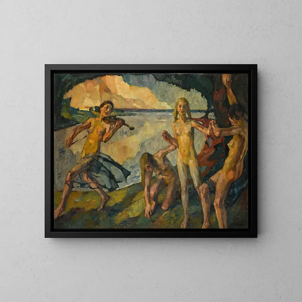 Unge liv - Leo Putz — indrammet kunstværk på væggen