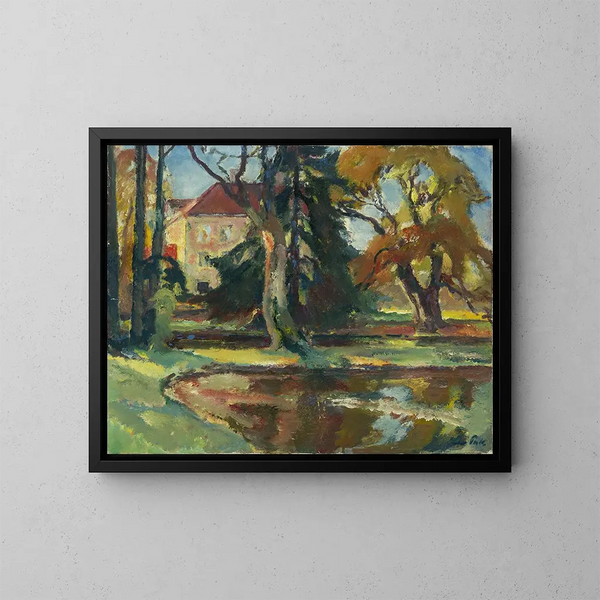 Parc du château de Fuberg à Gauting - Leo Putz — indrammet kunstværk på væggen