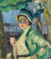 Portræt af dame under en grøn paraply Frieda Blell - Leo Putz — visning af kunstværket