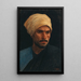 En araber med turban i gult og blå burnus - Leopold Carl Müller — indrammet kunstværk på væggen