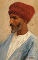 Portræt af en Orientalsk med en rød turban - Leopold Carl Müller — visning af kunstværket