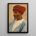 Portræt af en Orientalsk med en rød turban - Leopold Carl Müller — indrammet kunstværk på væggen