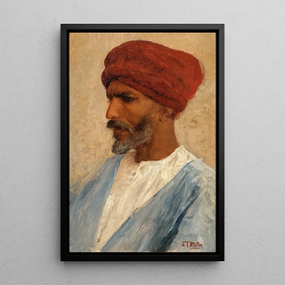 Leopold Carl Mller - Portrait of an Oriental with a Red Turban.webp