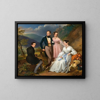 Leopold Fertbauer - A Family Portrait in front of the Weilburg in Baden.webp
