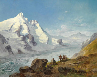 Leopold Munsch - Group of mountain climbers beside.webp