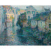 Reproduktion af maleriet af de gamle huse, Quimperlé - Henri Le Sidaner