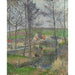 Reproduktion af maleriet af maleriet Rives de la Viosne i Osny i gråt vejr, om vinteren - Camille Pissarro