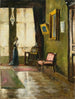 Dame ved vinduet foran et staffeli - Lesser Ury — visning af kunstværket