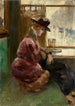Dame i en café i Berlin - Lesser Ury — visning af kunstværket