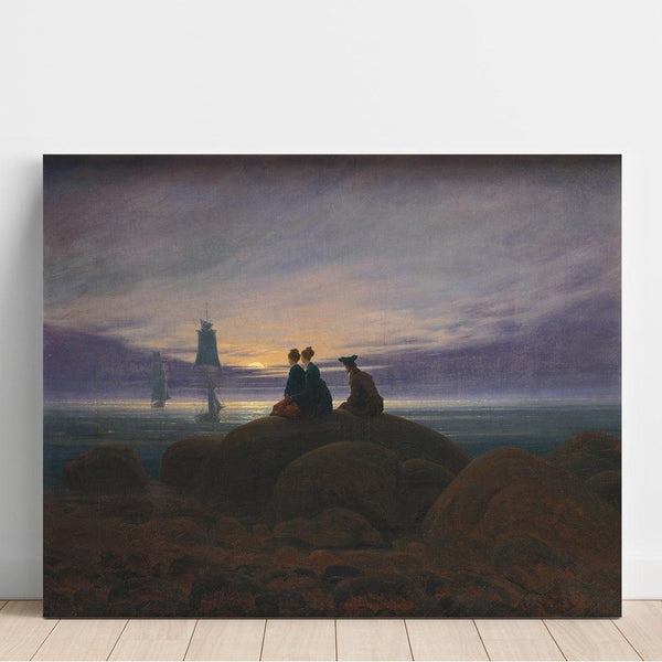 Reproduktion af maleriet af Måneopgang over Havet - Caspar David Friedrich
