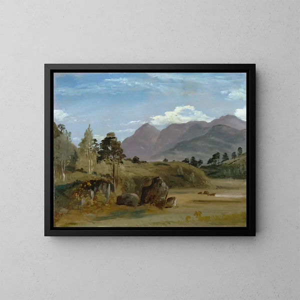 Landskabsmaleri af bjerglandskab, sandsynligvis i Lake District - Lionel Constable — indrammet kunstværk på væggen