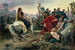 Vercingétorix afleverer våbnene ved fødderne af Julius Cæsar - Lionel Royer — visning af kunstværket