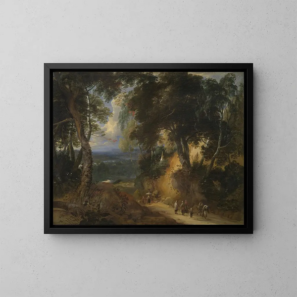 La forêt de Soignes - Lodewijk de Vadder — indrammet kunstværk på væggen