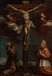 La Crucifixion med Saint François, en kardinal og to engle - Lombardisk skole — visning af kunstværket