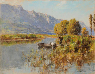 Lon Augustin Lhermitte - La dent du Chat au lac du Bourget.webp