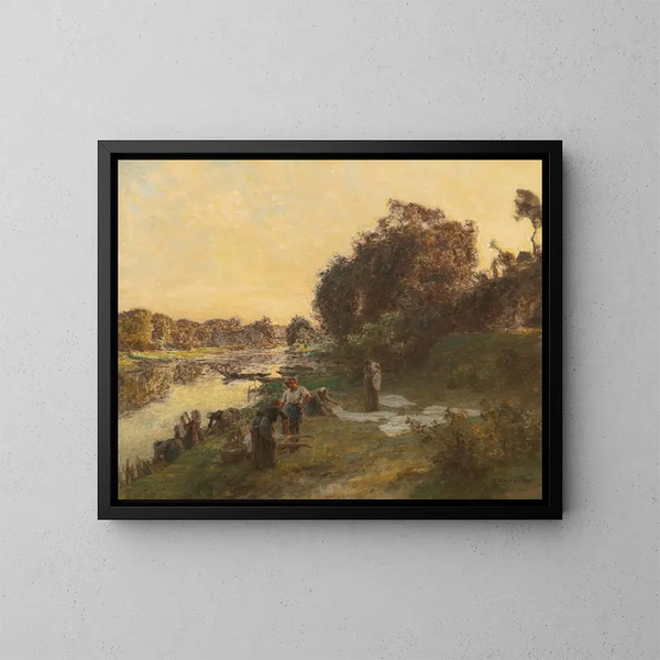 Les laveuses de Chelles - Léon Augustin Lhermitte — indrammet kunstværk på væggen