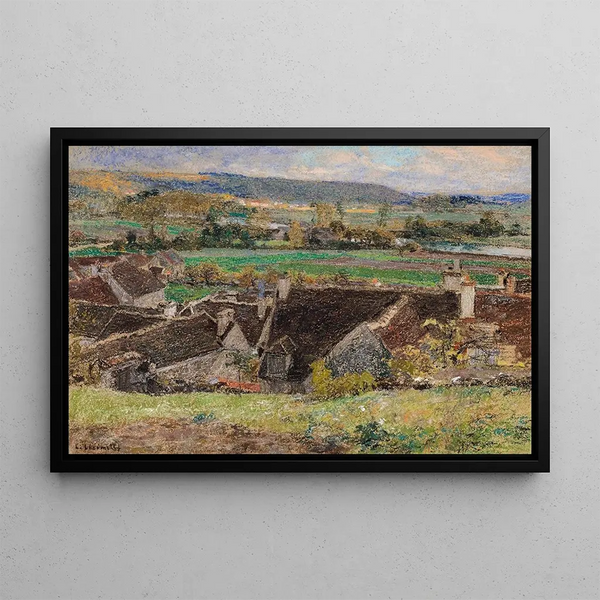 Les Toits vue de village - Léon Augustin Lhermitte — indrammet kunstværk på væggen