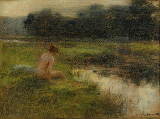 La Baigneuse - Léon Augustin Lhermitte — visning af kunstværket