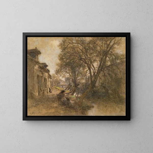Vue prise à Saint-Bonnet près de Bourges - Léon Augustin Lhermitte — indrammet kunstværk på væggen