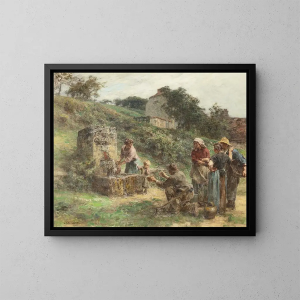 La Fontaine - Léon Augustin Lhermitte — indrammet kunstværk på væggen