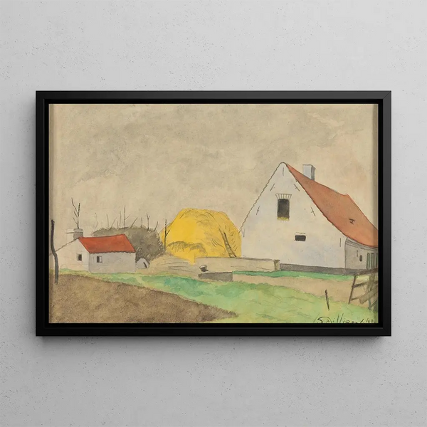 Ferme le long de la route de Gistel - Léon Spilliaert — indrammet kunstværk på væggen