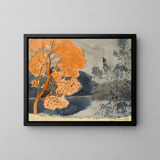 Efterårssø - Léon Spilliaert — indrammet kunstværk på væggen