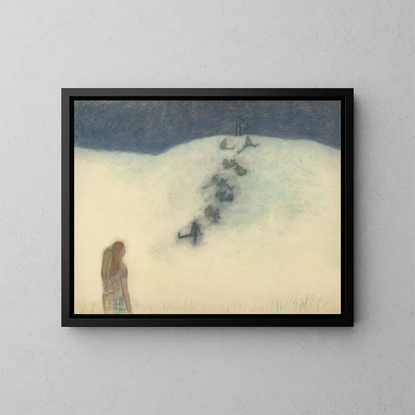 Børn på klitten - Léon Spilliaert — indrammet kunstværk på væggen