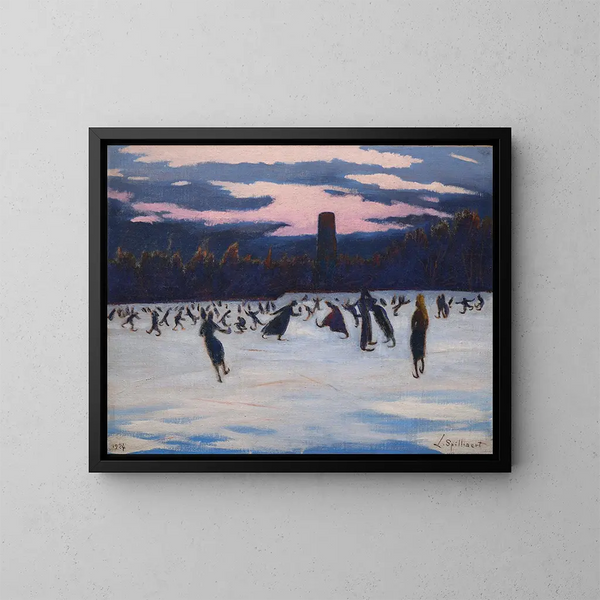 Les Patineurs au parc Marie-Henriette à Ostende - Léon Spilliaert — indrammet kunstværk på væggen