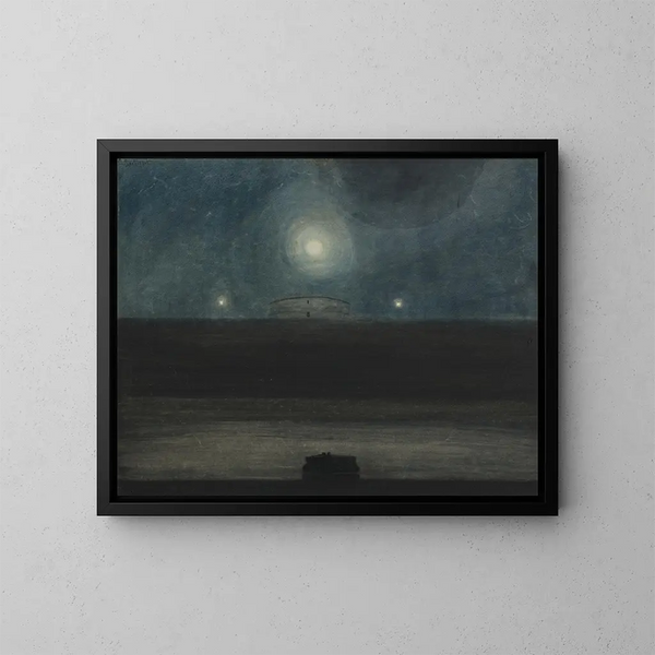 Strand med måne - Léon Spilliaert — indrammet kunstværk på væggen