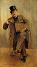 Portrait af Georges Courteline 1858-1929 forfatter - Léopold Stevens — indrammet kunstværk på væggen