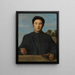 Portrait af en juveler sandsynligvis Giovanni Pietro Crivelli - Lorenzo Lotto — indrammet kunstværk på væggen