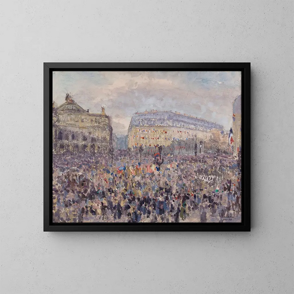 L'Opera den 11. november 1918 - Louis-Gilbert Bellan — indrammet kunstværk på væggen