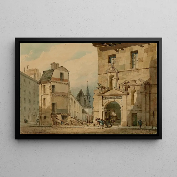 L'hospice des Petits-Ménages rue de la Chaise - Louis-Martial-Thodat Masson — indrammet kunstværk på væggen