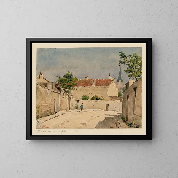 Rue og kirke Vaugirard i 1881 - Louis-Martial-Thodat Masson — indrammet kunstværk på væggen