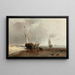 Bateaux de pêche sur le rivage à marée basse - Louis Bentabole — indrammet kunstværk på væggen