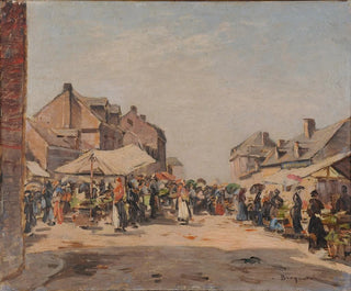 Le marché de Cayeux-sur-Mer - Louis Braquaval — visning af kunstværket