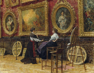 Louis Broud - The Copyists In The Muse Du Louvre.webp