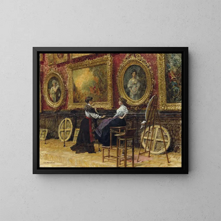 Louis Broud - The Copyists In The Muse Du Louvre.webp